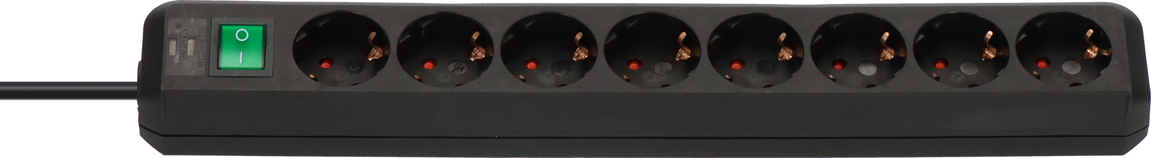 Regleta Premium-Alu-Line técnica 16-tomas Duo negro 3m H05VV-F 3G1,5  interruptor cada 8 tomas