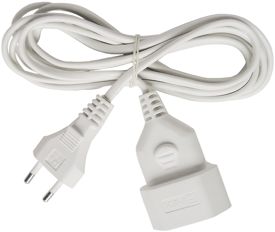 Prolongador de cable bipolar, Apto para enchufe de tipo espiga, Cable de  3 y 5 metros color blanco