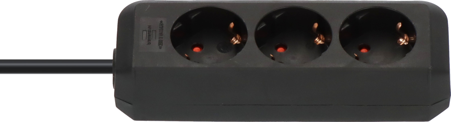 Regleta Premium-Alu-Line técnica 12-tomas Duo negro 3m H05VV-F 3G1,5  interruptor cada 6 tomas