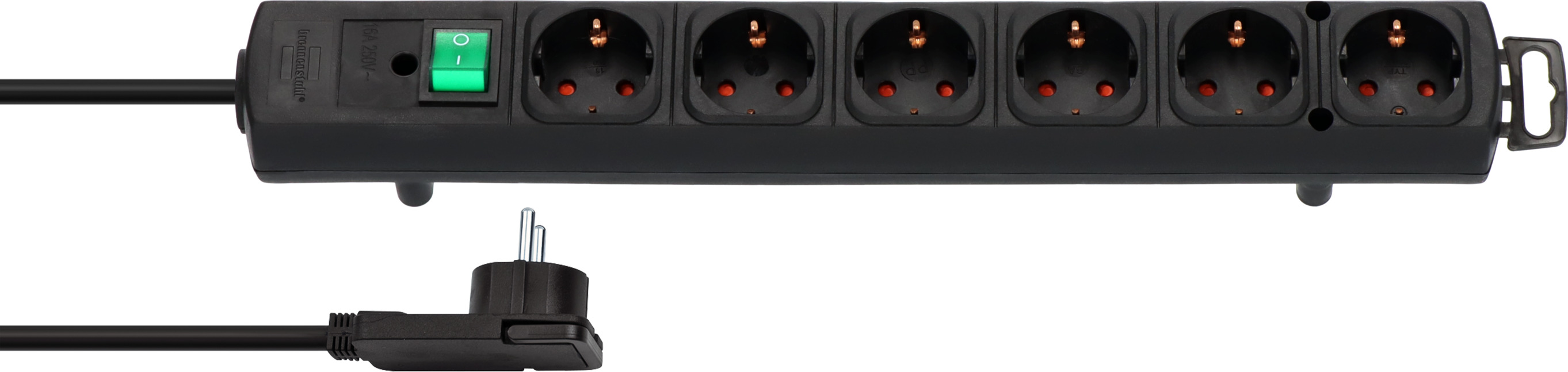 Regleta Bremounta con función de carga USB 5-tomas negro 3m H05VV