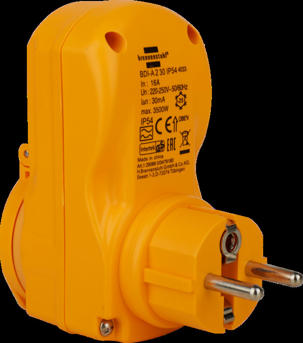 Interruttore Differenziale Brennenstuhl BDI-A 30/2 IP54 - Protezione Antifolgorazione, 230V, 16A, Tipo A