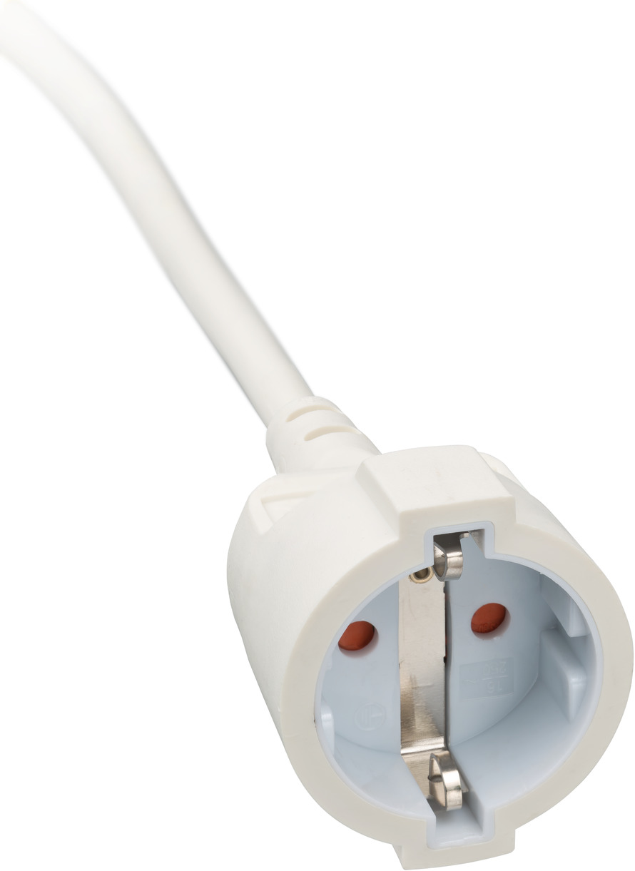 Alargador Cable Cable Extensión Espiral Blanco 3m - 230V, Enchufe