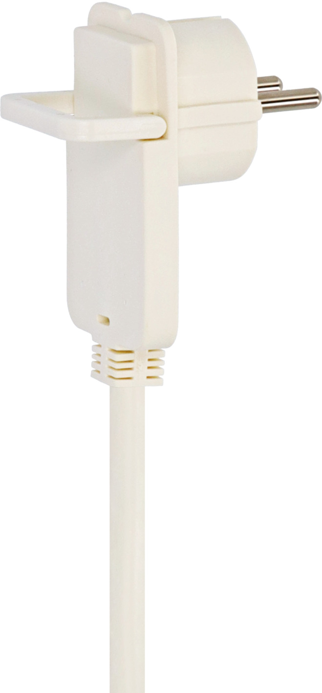 Cable alargador de plástico de alta calidad con enchufe plano y doble  entrada 10m H05VV-F 3G1,5 blanco