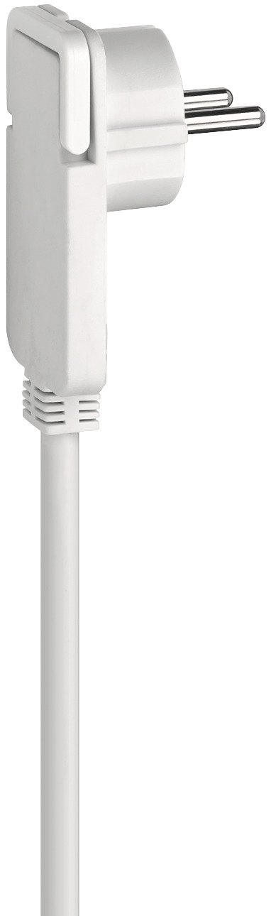 Cable alargador de plástico de alta calidad con enchufe plano y doble  entrada 10m H05VV-F 3G1,5 blanco
