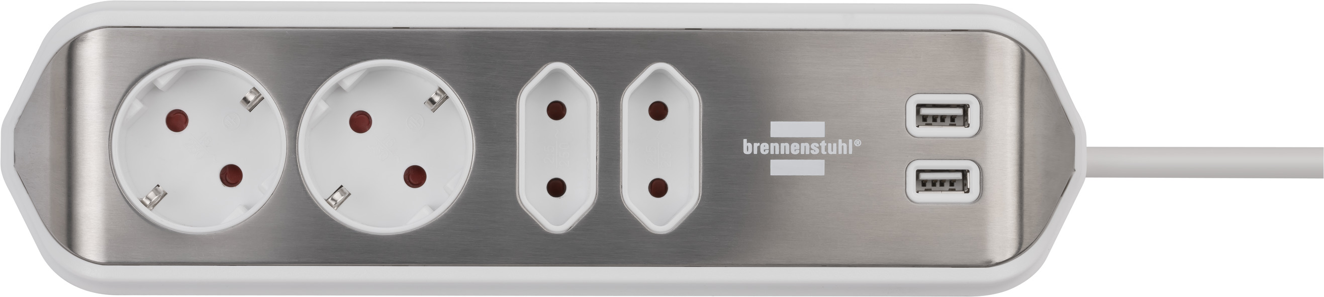 brennenstuhl®estilo regleta de enchufes forma cúbica con 1 enchufe europeo,  2 enchufes USB con