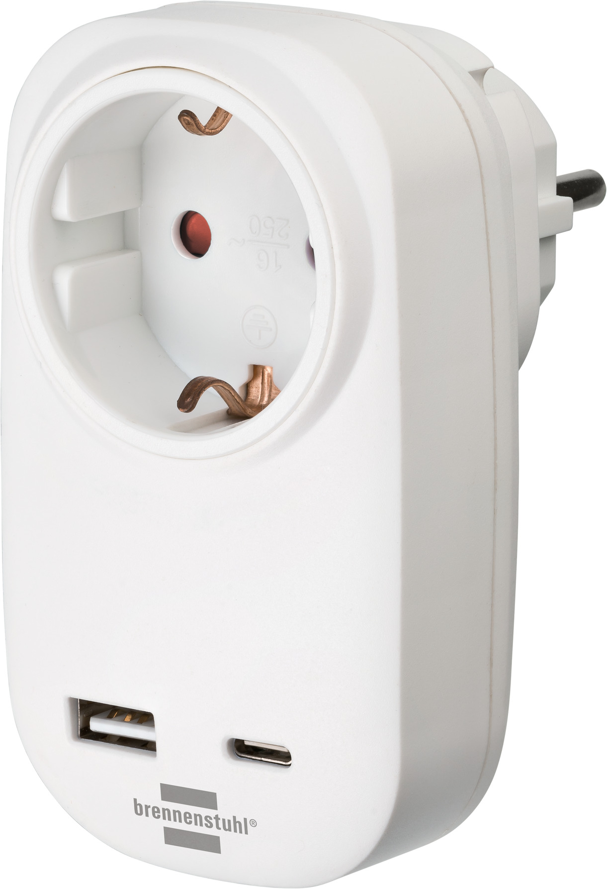 Raramente Comida sana Moviente Adaptador de enchufe con cargador USB C 18W blanco | brennenstuhl®
