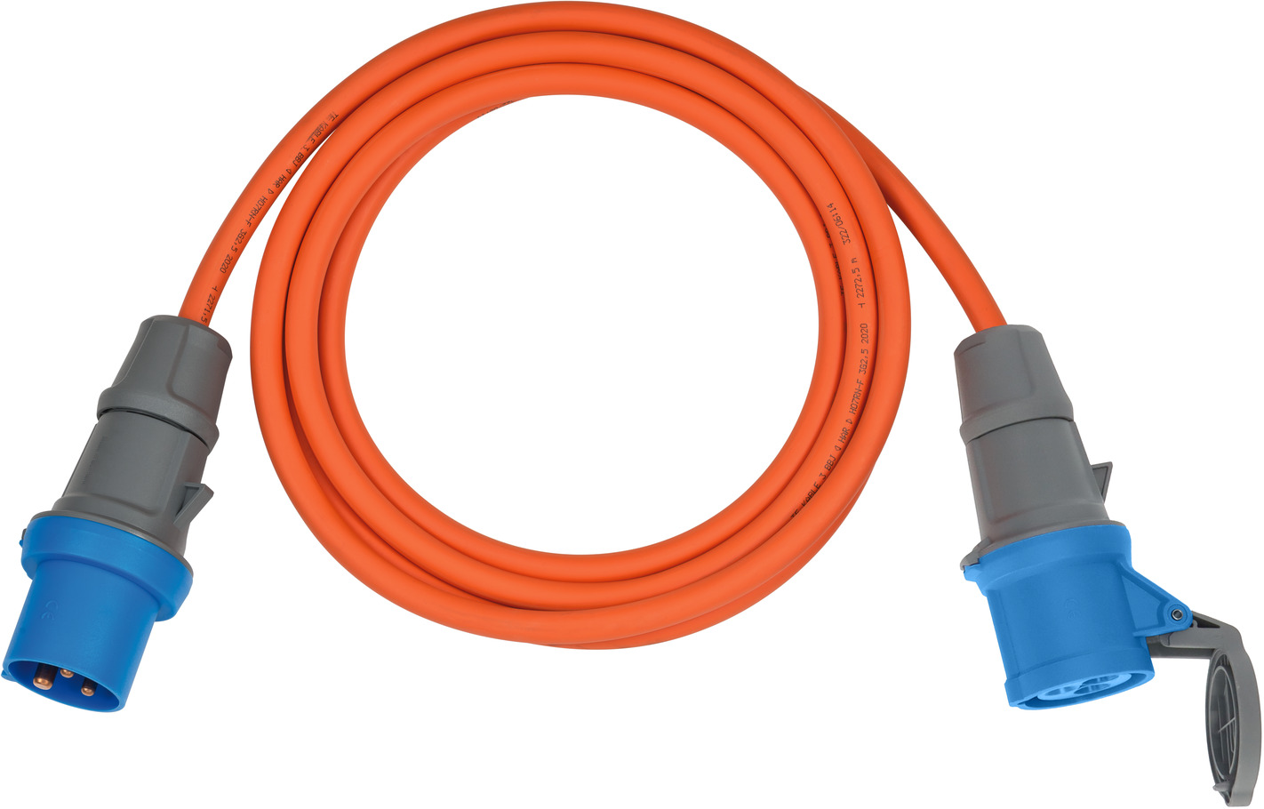 Rojo Alargador de cable de extensión Schuko de goma para exteriores IP44 H05RR-F 3G 1,5 mm 