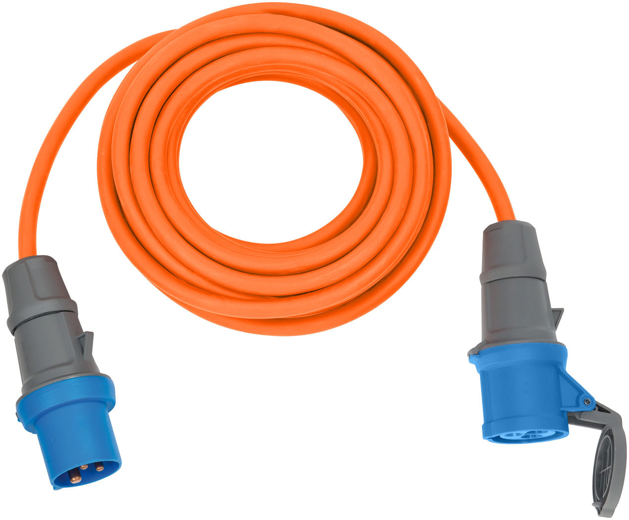 Cable alargador CEE IP44 para camping/marítimo 10m H07RN-F 3G2,5 naranja  CEE 230V/16A enchufe y acoplamiento