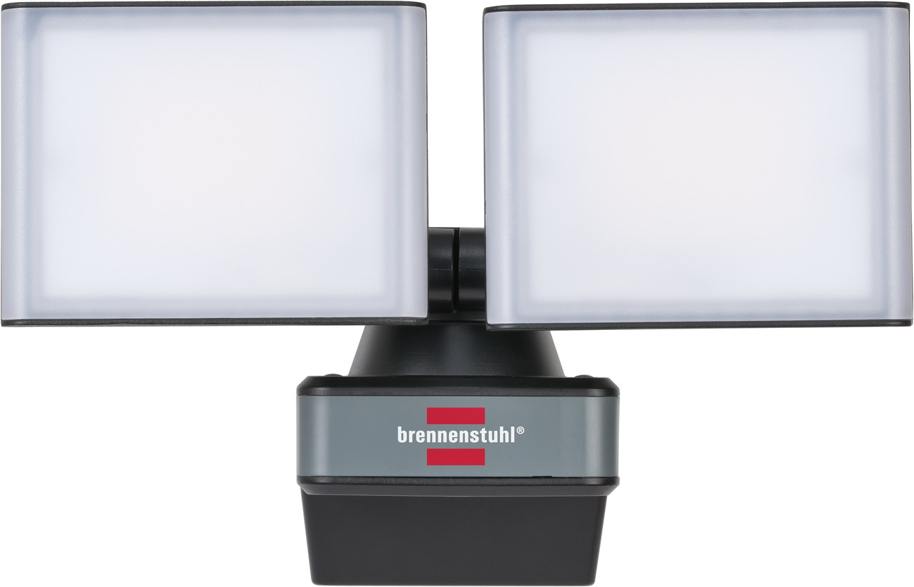 brennenstuhl®Connect WiFi Foco LED doble WFD 3050 P con detector de movimiento 30W, 3500lm, IP54, varias funciones de luz ajustables a través de la app, foco de exterior para montaje en pared 