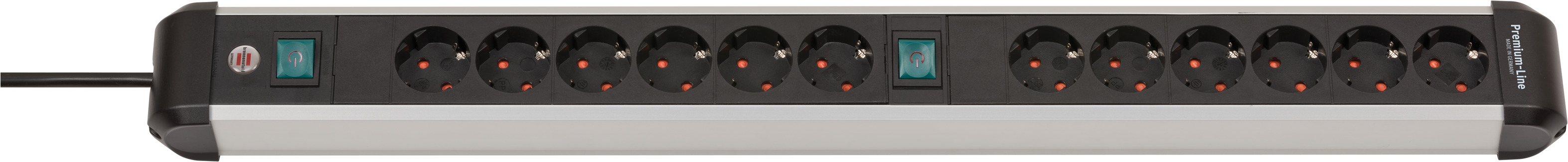 Brennenstuhl Premium-ALU-Line regleta enchufes de 12 Tomas/regleta de  Aluminio con interruptores Individuales (Enchufe