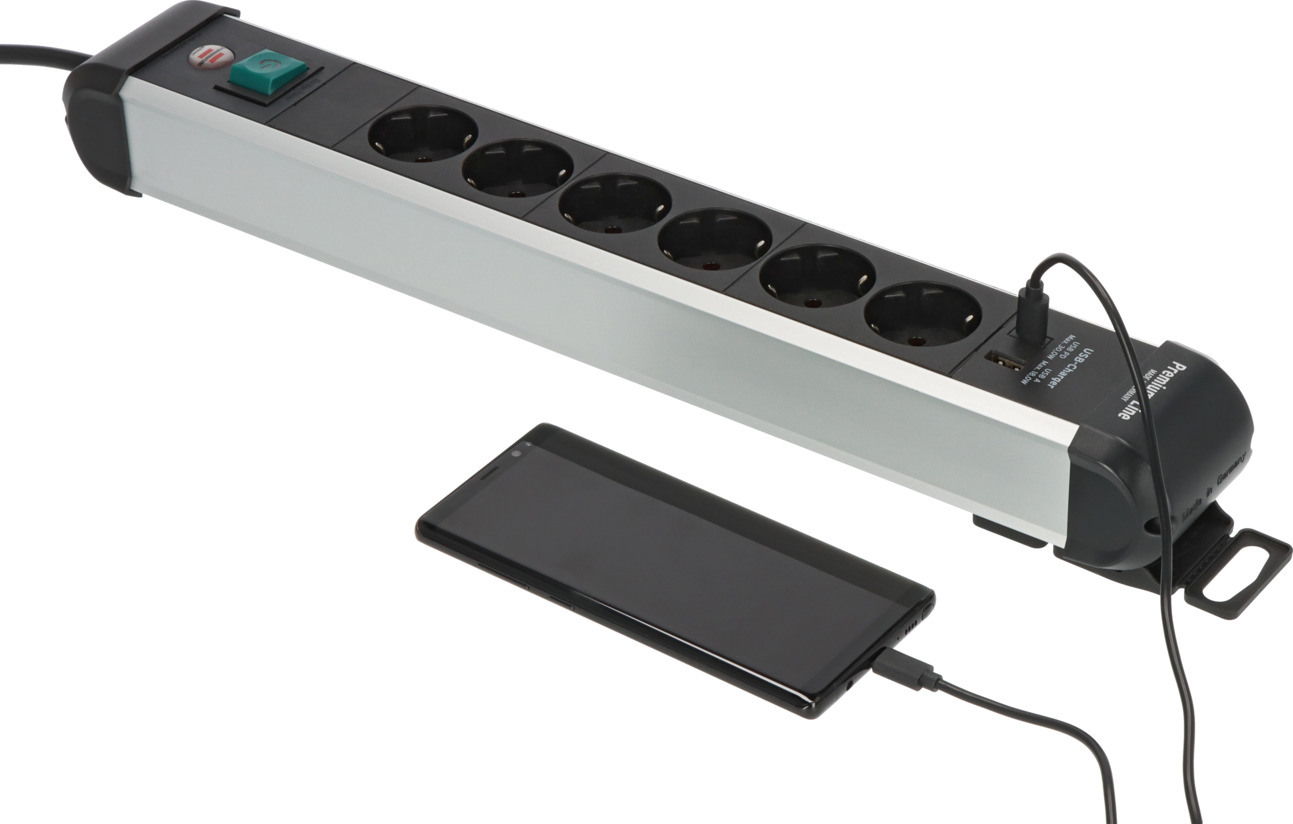 BRENNENSTUHL Enrouleur De Câble Vario-Line Avec USB – Câble 10 M H05VV-F3G1,5, Noir IP20 – Pour Intérieur, Transport Facile - 7