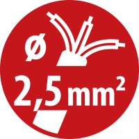 La sección transversal del conductor derecho